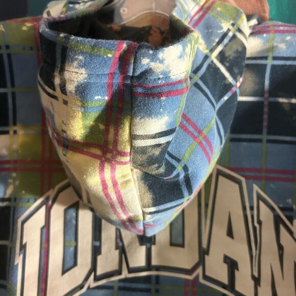 Air Jordan Essential Blue Green Plaid Holiday Hoodie DV1578-333 Men’s Size M - Picture 8 of 14